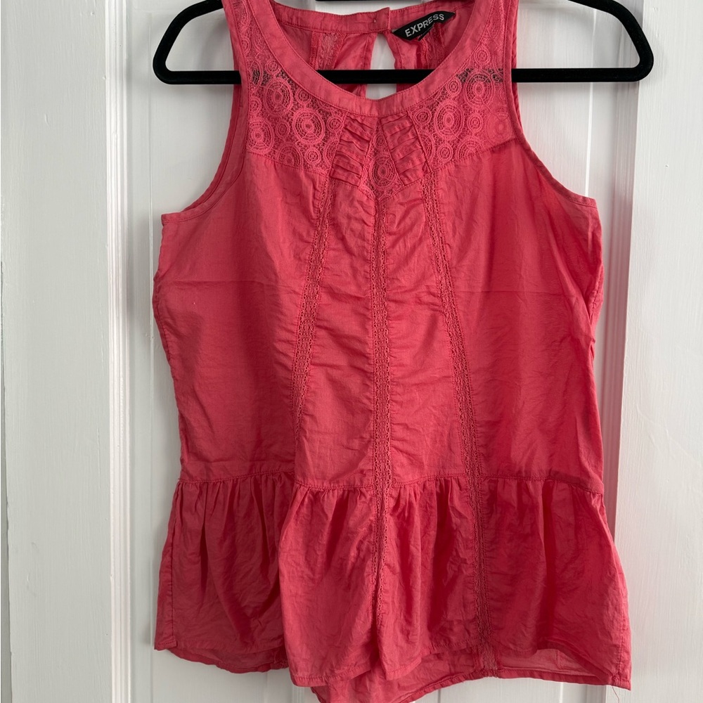 Express Women's Coral Sleeveless Blouse